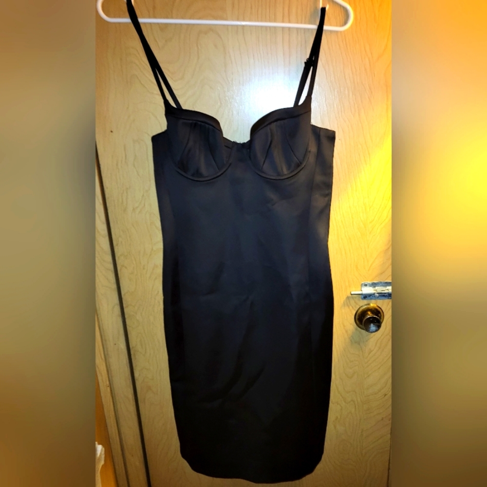 H&M Black Satin Dress Size 6 NWOT